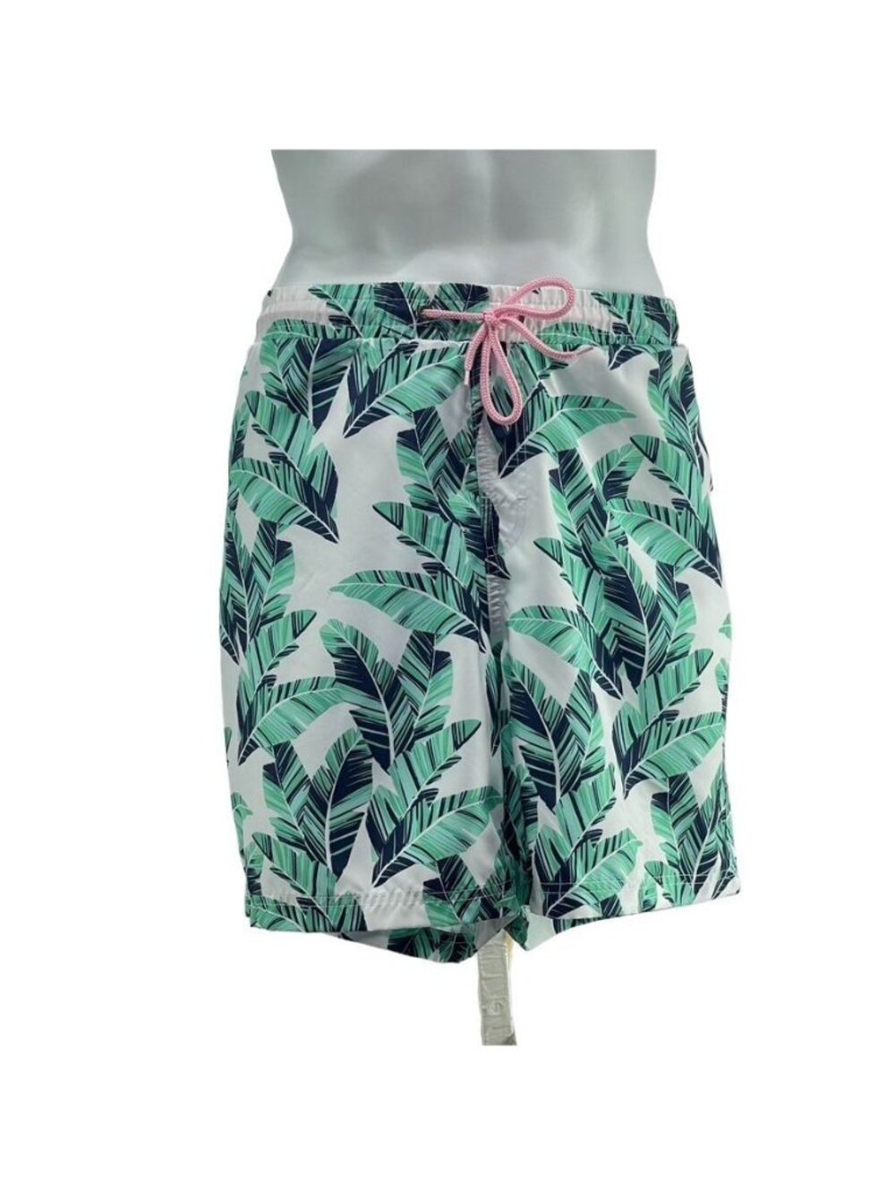Club Room Mens Tropical Print Swim Trunks XL White & Green